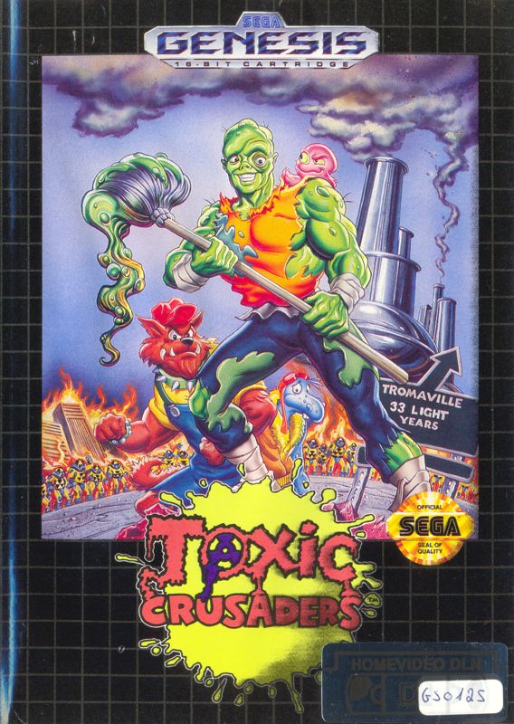 Toxic Crusaders box art for Sega Genesis